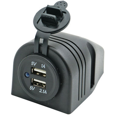 1852 Utenpåliggende dobbel USB-kontakt 5V 1 & 2,1Amp