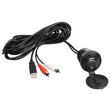 Lisä-USB-AUX-kaapeli vesitiiviillä paneelilla