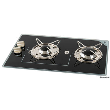 Gasskokeplate med 2 pyroceram-brennere 500 x 300 mm