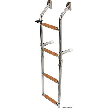 Stige 4 trin AISI316 + Iroko