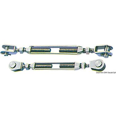 Vantskrue med to faste gafler AISI 316 6 mm