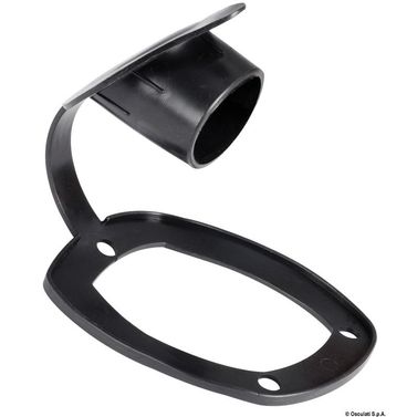 Låg til indbygget stangholder, blød PVC, sort