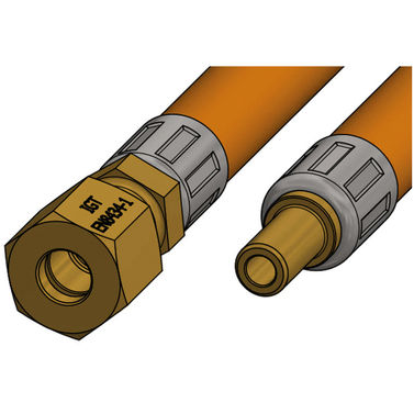 Gasolslang 0,4m ändar: Ø8 mm rör + 8 mm sockel