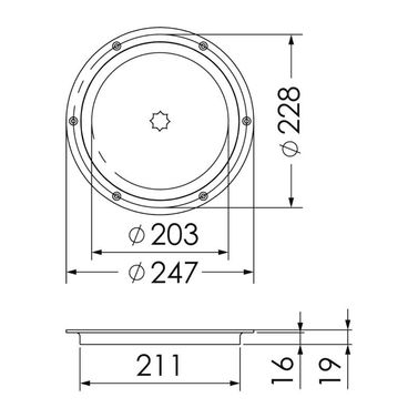 Inspeksjonsluke AISI 316 passasje 203 mm
