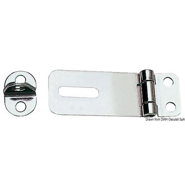 Salpa ja vastakappale, kromattu messinki 65x23 mm
