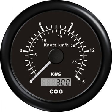 Kus GPS Musta, 0-15 Solmua, 12/24v, Ø:85mm