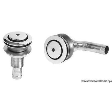 Rak bränsletankventilation spegelpolerad AISI 316 45 mm