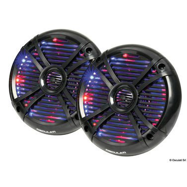 Par 2-vägshögtalare med programmerbara RGB LED 6.5 svarta