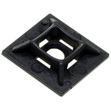 1852 Stikkontakter for strips svart 28 x 28 mm med lim - 10 stk