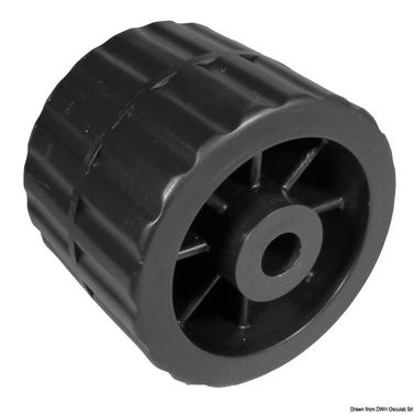Sidorulle svart Ø 15 mm