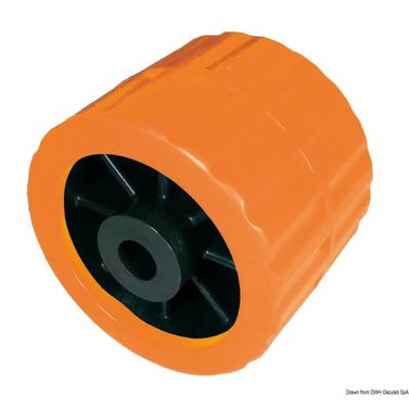 Orange sidorulle 75 mm, hål Ø 15 mm