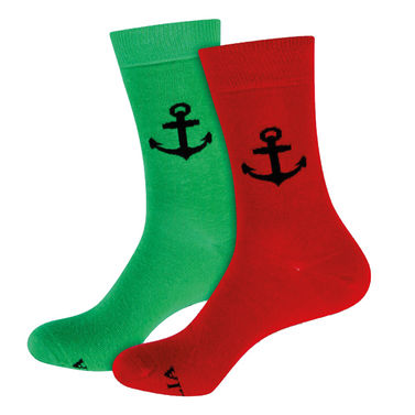 Kaptein med ankersokker rød/grønn