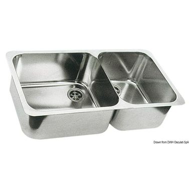 Dubbel diskho SS, polerad 600x320 mm