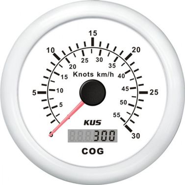 Kus GPS Log Hvid, 0-30knob, 12/24v, Ø:85mm