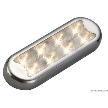 Bimini kompakt taklampe 8 HD LEDs, flat bunn, uten bryter