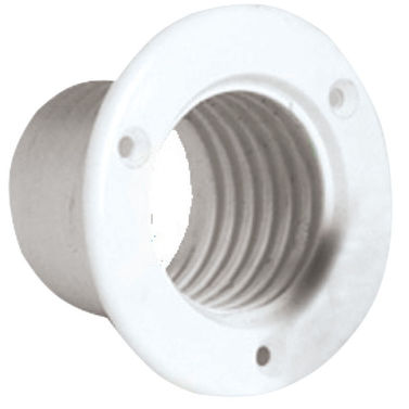 Foring for slangtilkobling i hvit plast
