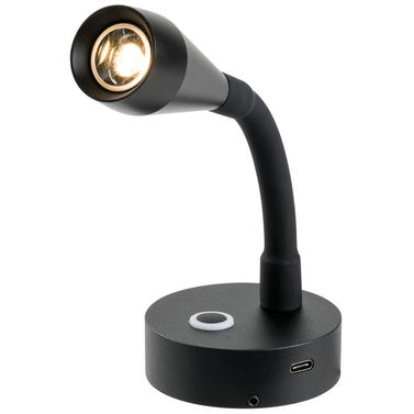 Leddelt LED-lyskaster svart