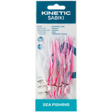 Kinetic Sabiki blekksprut torsk/hav, rosa/glitterfarget