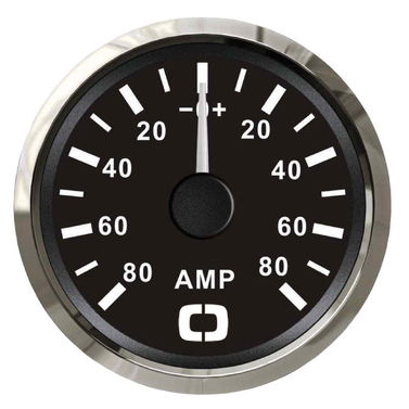 Amperemeter med shunt 80 A svart/blank
