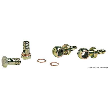 Kit med 2 vridbara mässingskopplingar 10 mm