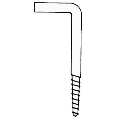 Rostfria L-formade skruvkrokar 32 x 3 mm, blisterförpackning 10 st.