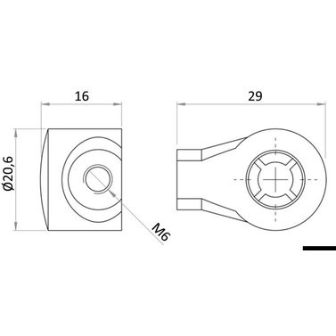 Muovinen päätyhela BSP 6mm kaasujousille