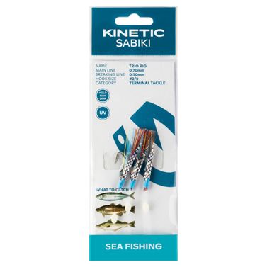 Kinetic Sabiki Trio Red/Blue Flash