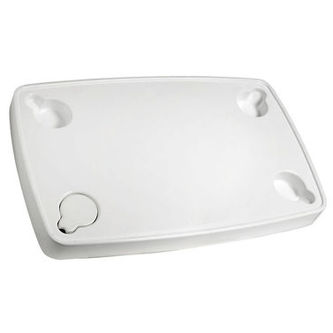 Hvidt rektangulært ABS-bord 81x51 cm