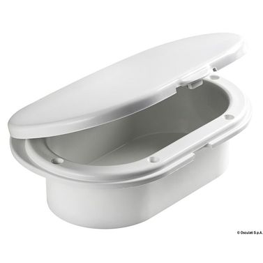 Oval bruserkasse med luge, bagudløb 185x131