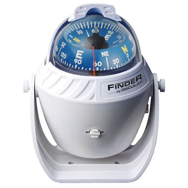 Finder-kompas 2" 5/8 med beslag hvid/blå