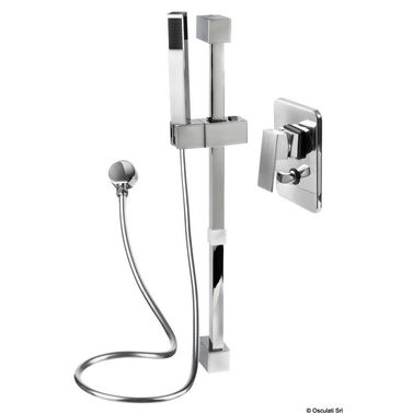 Square duschstång med vattenkran V.2 med grå PVC