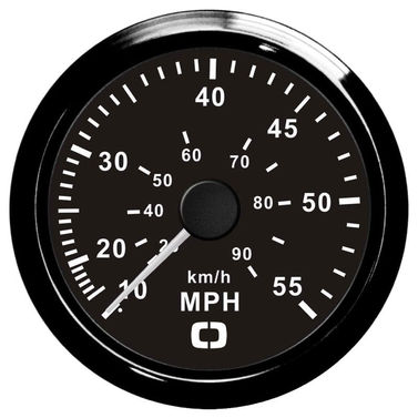 Pitot-fartsmåler 0-55 MPH svart/svart