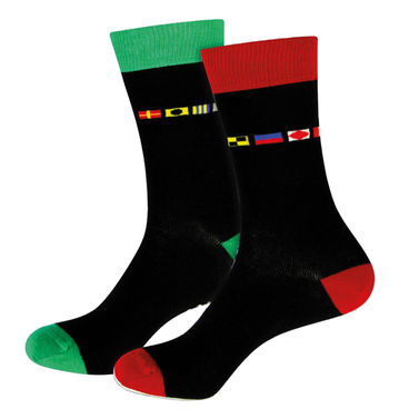 Kaptajn med signal flag strømper rød/grøn Kaptajn med signal flag strømper rød/grøn