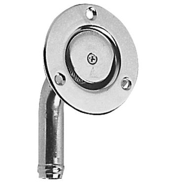 Innfelt SS drivstofftankventil 66 mm, slangetilkobling 19 mm