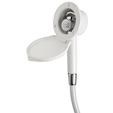 Elegant bruserboks hvid finish PVC-slange 4 m vægmontering