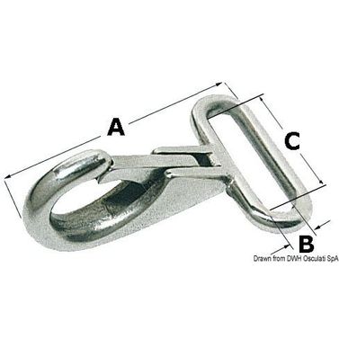Karbinhake AISI 316 för vävband 48x25 mm