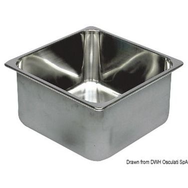 Rektangulär diskho i rostfritt stål 360x360x150 mm