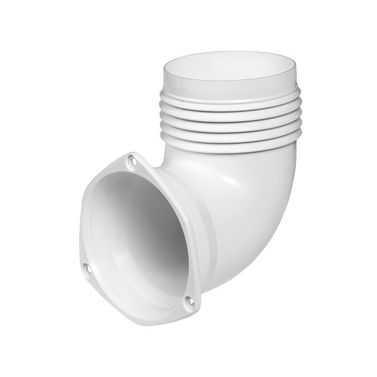 Comstedt-adapter 90° hvit 3" ventilasjonsslange