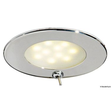 Atria LED-spotlight i polerat rostfritt stål med strömbrytare
