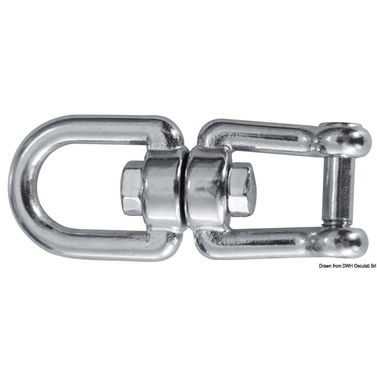 Svivel med malje og sjakkel AISI 316 10 mm