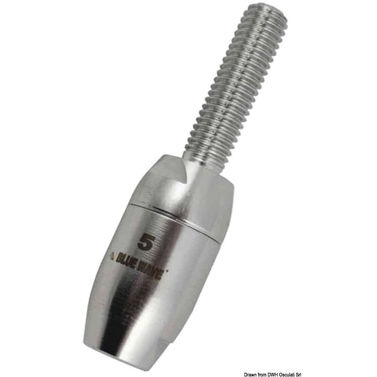 Kierteellinen pääte tekstiilille Ø 4 mm