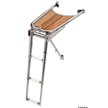Dolphin striker AISI 316/teak med 3-trins stige