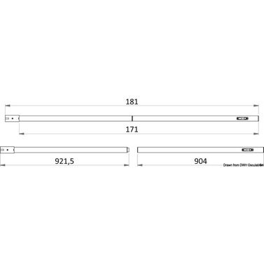 Avtagbar kolfiberstång för Bimini top 90/181 cm