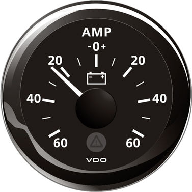 Vdo amp.meter 60a, sort ø52mm