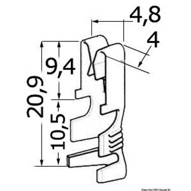 Tinattua messinkiä olevat kontaktit 2.5/6 mm