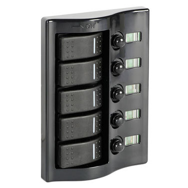 Kontrollpanel, 5 innfelte vippebrytere, pol.graphite