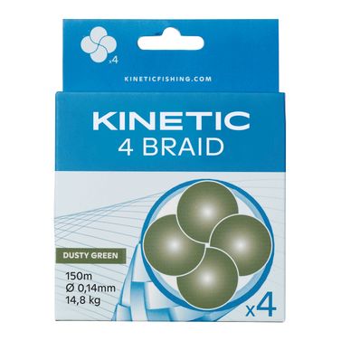 Kinetic Cyber Braid 4 Fiskelina, 150mm 0,14mm/14,8kg