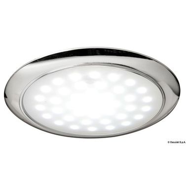 Erittäin matala LED-valaisin, kromattu rengasmutteri 12/24 V 3 W