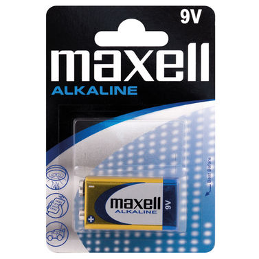 Maxell Alkalisk 9V / 6LR61 batteri - 1 stk Maxell Alkalisk 9V / 6LR61 batteri - 1 stk