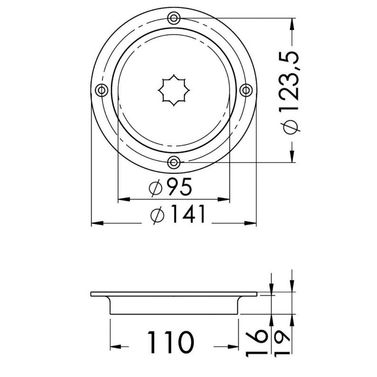 Tarkastusluukku AISI 316 aukko 95 mm